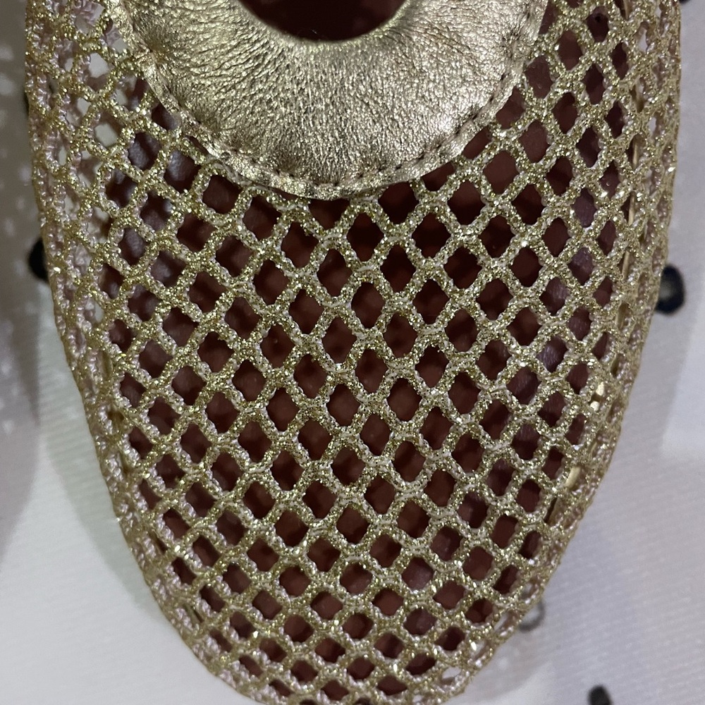 Alaïa Metallic Gold Mesh Mary Jane Shoes - Picture 6 of 12